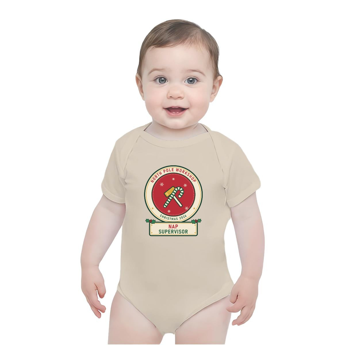 Nap Supervisor Baby Christmas Bodysuit | North Pole Workshop Family Set