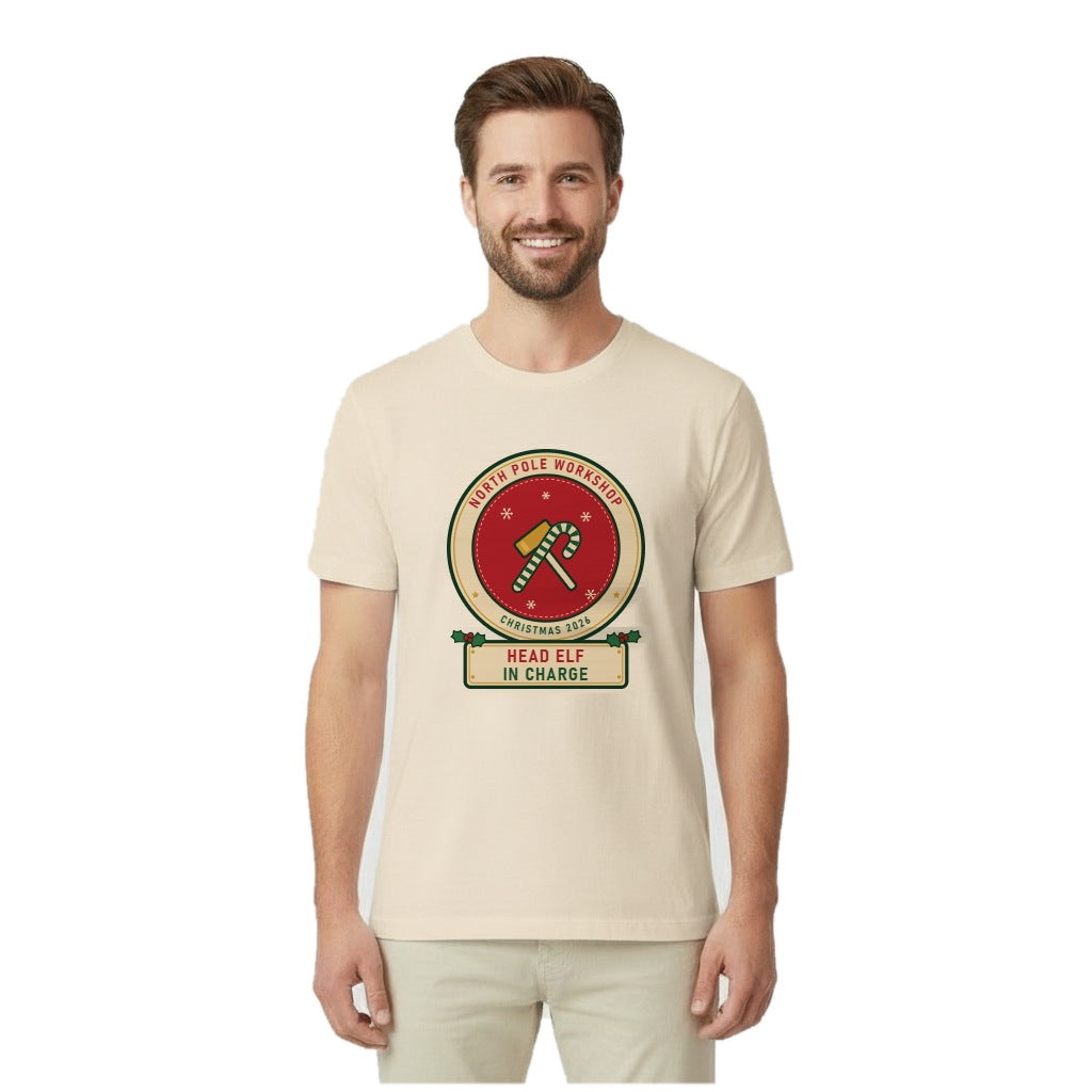 Head Elf in Charge Christmas Shirt for Dad | North Pole Workshop Family Set