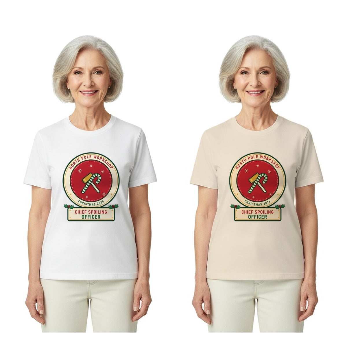 Chief Spoiling Officer Christmas Shirt for Grandma | North Pole Workshop Family Set